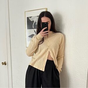 Vintage Butter Yellow Cashmere Cardigan